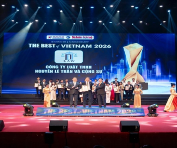 CÔNG TY LUẬT NGUYỄN LÊ TRẦN VÀ CỘNG SỰ ĐƯỢC VINH DANH TẠI “THE BEST OF VIETNAM 2026”